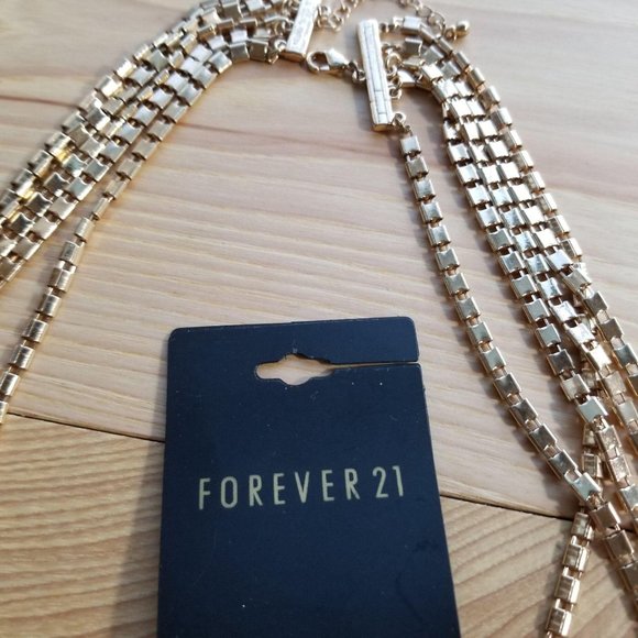 Gold Link Chain Long Layered Necklace - Picture 8 of 11